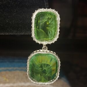 Beautiful Peridot Colored Pierced Earrings with Post